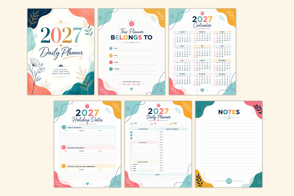2027 Daily Planner, a Stationery Template by Shumaya (Photo 2 of 4)