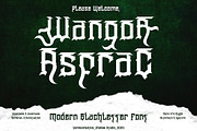 Wangor Asfrac - Modern Blackletter, a Blackletter Font by Dhabee (Thumbnail 1 of 15)