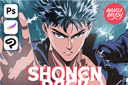 Shonen Manga Brushes for Procreate, a Brush Add-On by Manga Brush (Thumbnail 1 of 3)