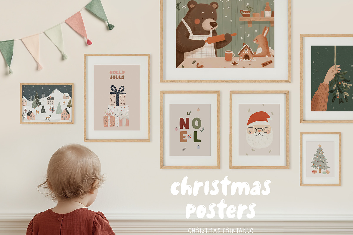 150 Christmas Kids Posters & Prints, a Background Graphic by Muse Artist (Photo 2 of 17)