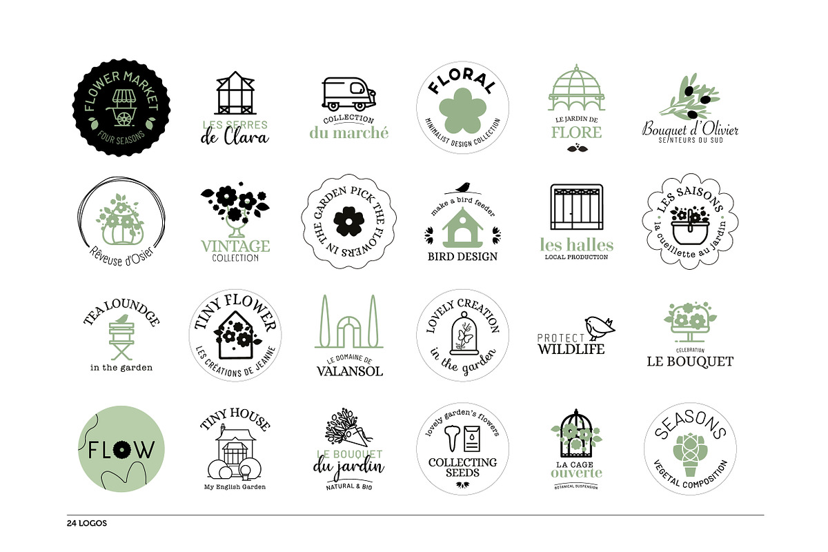 Collection florale – Logos, pictogra, an Outline Icon by AnneCeline (Photo 2 of 8)
