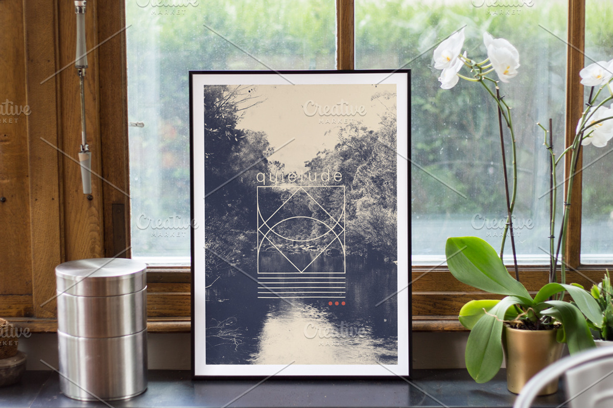 Framed Poster in front of Window II, a Product Mockup by Florent Bodart