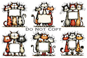 Christmas Whimsical Cats Clipart, an Illustration by Craft Nest (Thumbnail 10 of 10)