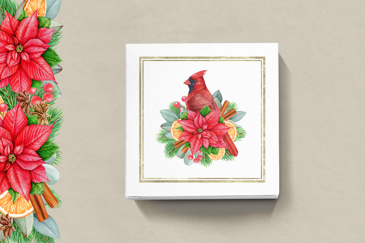 Christmas Watercolor Clipart Set, a Seasonal Illustration by AnitaPol (Photo 5 of 15)