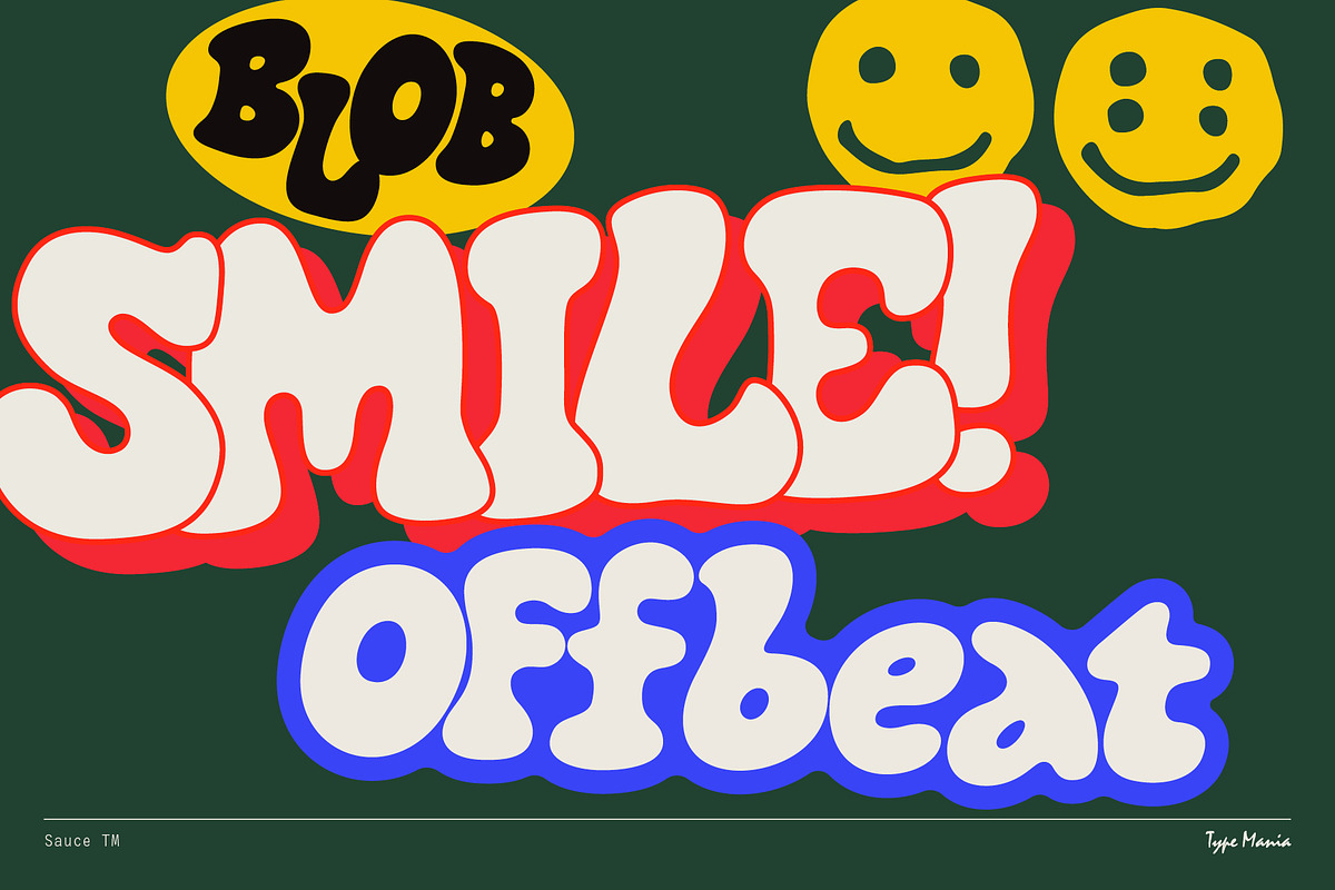 Sauce TM – Bubbly Font, a Slab Serif Font by Type Mania (Photo 4 of 11)