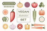 Vegan Illustration Set, a Food Illustration by Paulina Sara Design (Thumbnail 1 of 12)