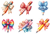 Colorful Coquette Pencil School Clip, an Illustration by DreamArtGraphic (Thumbnail 3 of 5)