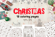 Christmas coloring pages., an Object Graphic by Fairy dreams (Thumbnail 1 of 5)