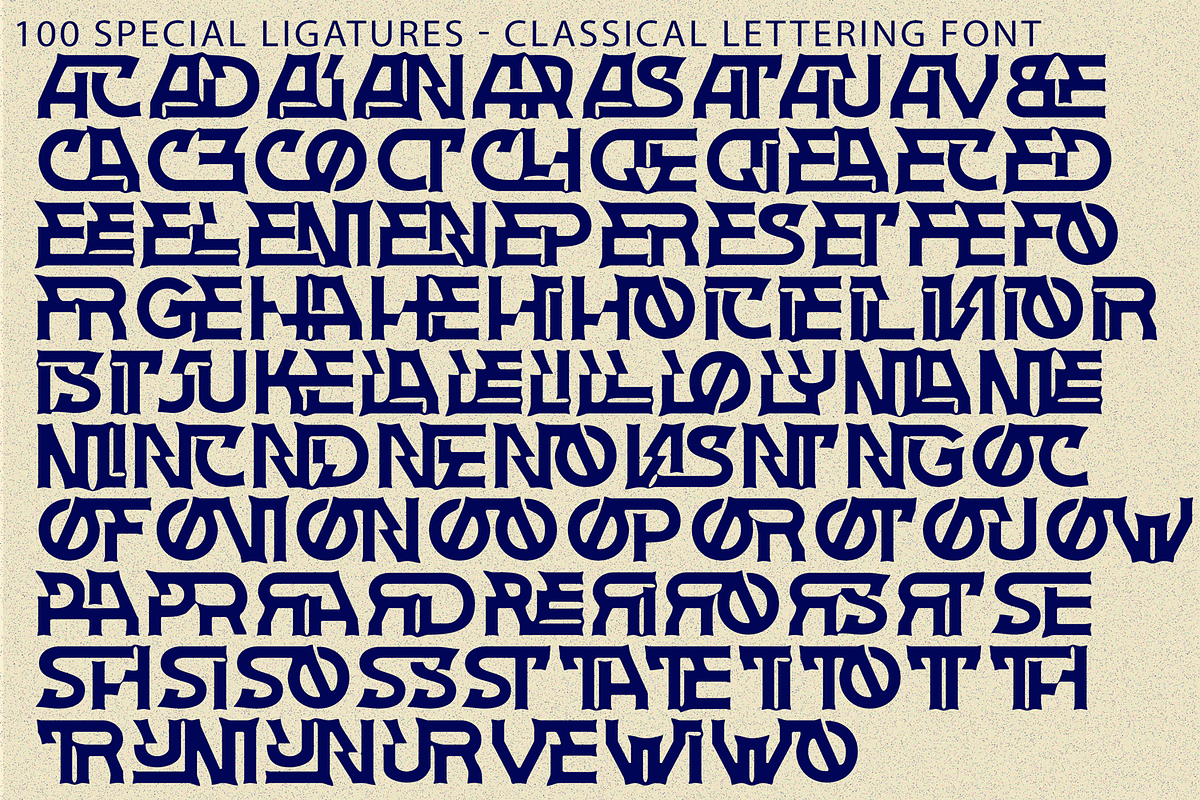 CLASSICAL LETTERING - CYBERPUNK FONT, a Serif Font by 177Studio (Photo 8 of 8)