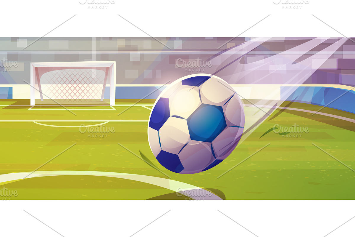 Cartoon soccer stadium scene, a Sport Illustration by art PVP - market