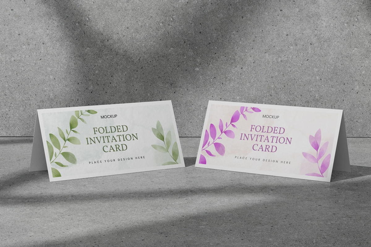 Folded Invitation Card Mockup, a Books & Magazine Mockup by Pexelyou (Photo 3 of 5)