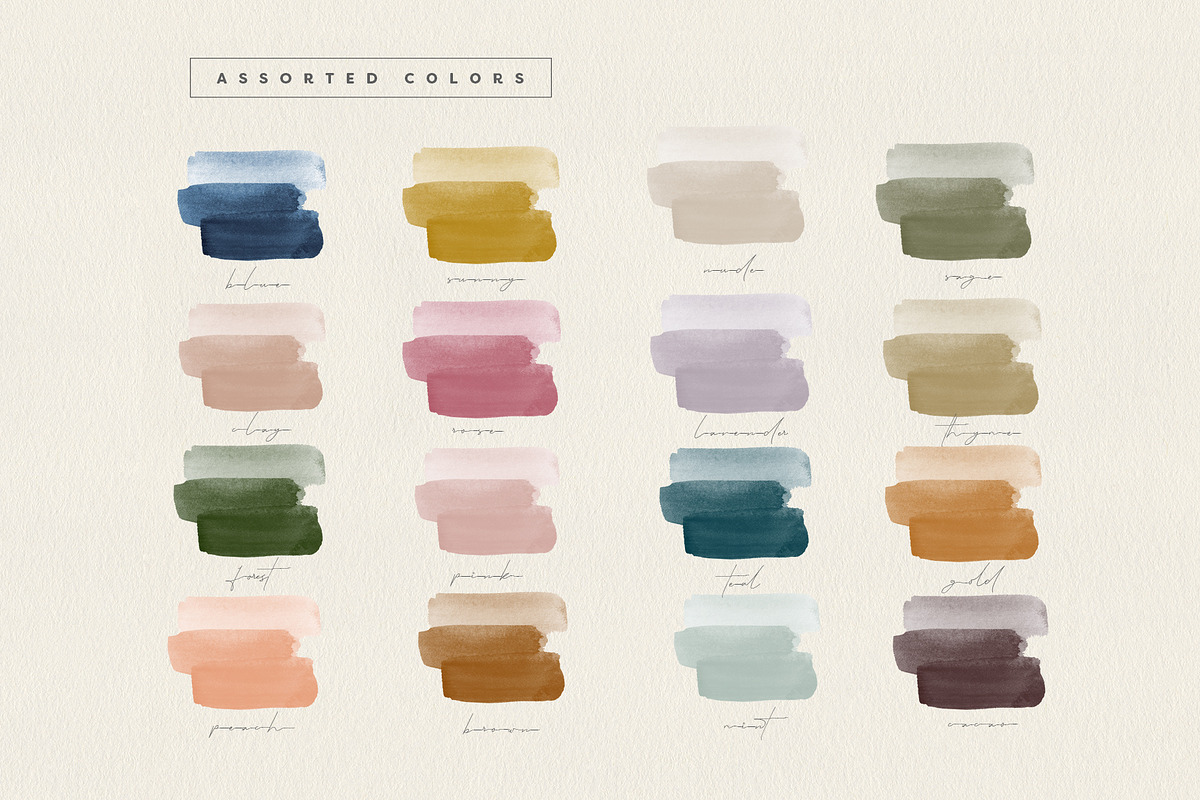 Brush Strokes in 17 Modern Colors, a Texture Graphic by Basia Stryjecka (Photo 17 of 21)