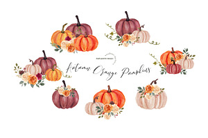 Fall Autumn Orange Pumpkins Clipart