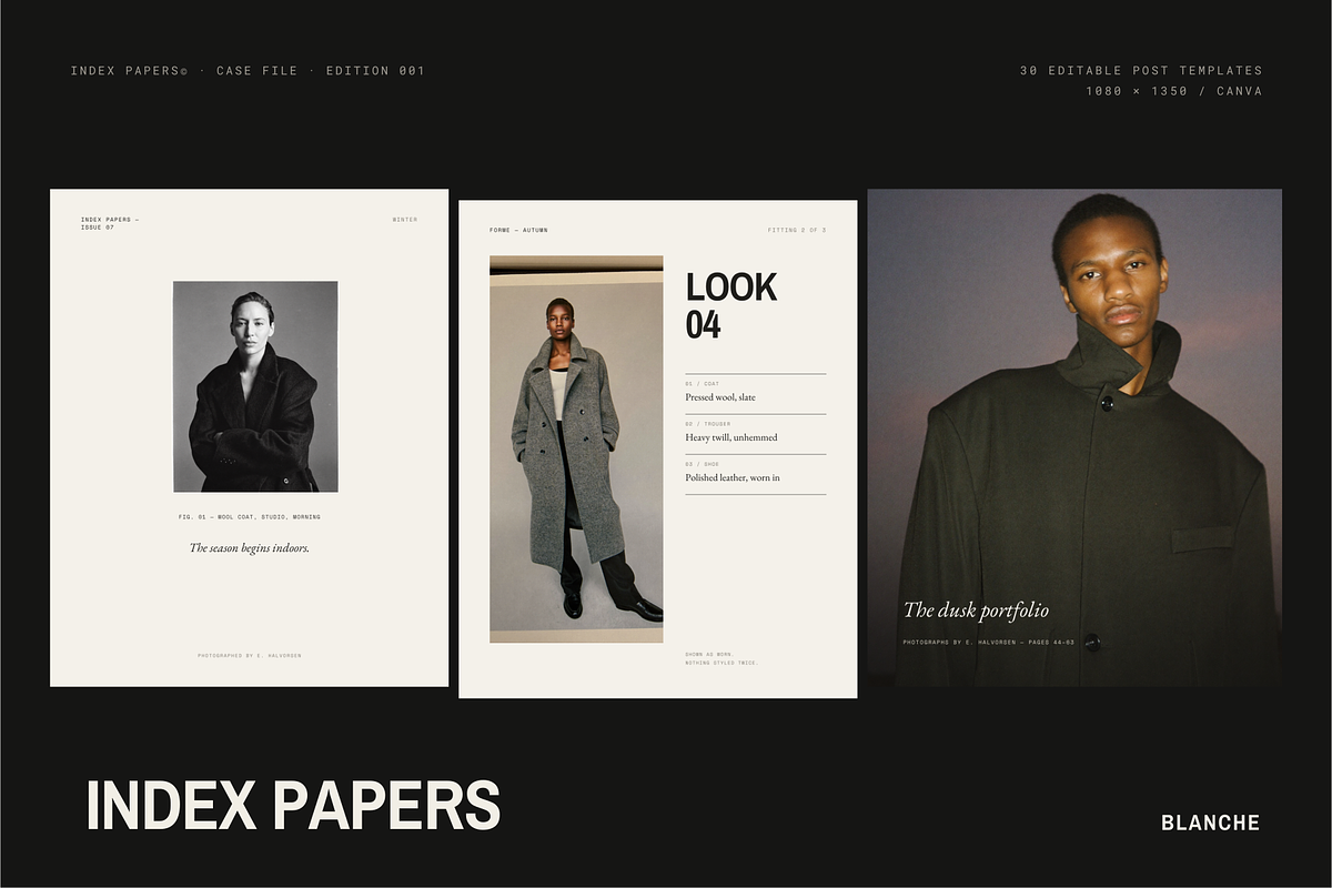 INDEX PAPERS | 30 Canva Templates, a Social Media Template by BlancheStudio (Photo 1 of 9)