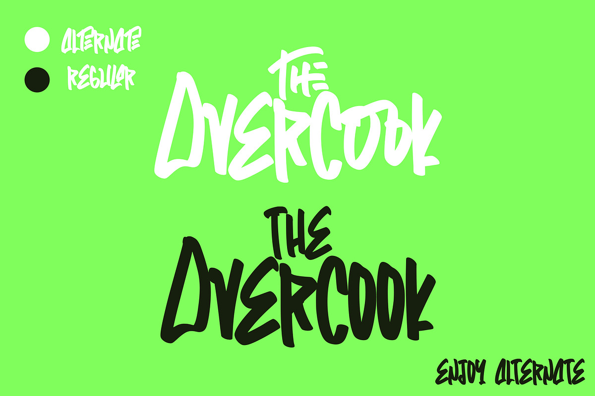 The Overcook - Graffiti Font, a Script Font by Arendxstudio (Photo 2 of 9)