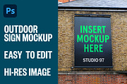 Outdoor Building Sign Mockup, an Advertising Mockup by Studio 97 | Mockups (Thumbnail 1 of 2)