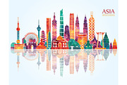 Asia skyline, an Illustration by LisaKolbasa (Thumbnail 1 of 2)