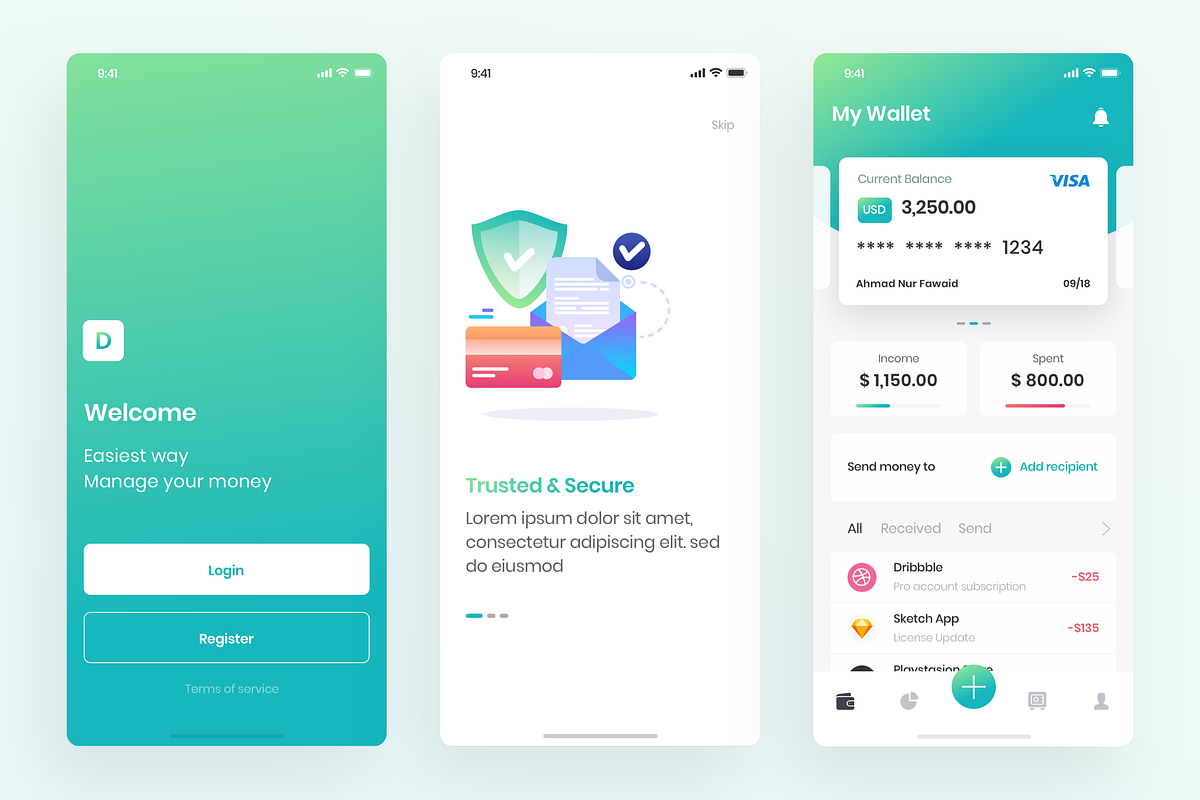 Kaya : Wallet App, an App Template by Designspace (Photo 5 of 7)