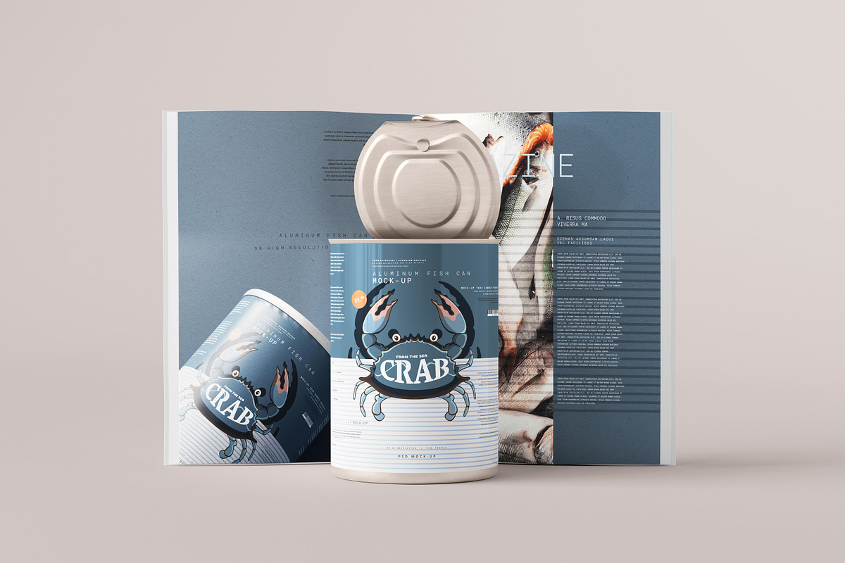 Aluminum Food Can Mockups - Large, a Cups & Container Mockup by pmvch (Photo 28 of 31)