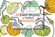 Pumpkins Stamp brushes, a Brush Add-On by ViktoriArt (Thumbnail 1 of 8)