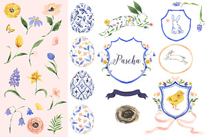 Easter Holiday Watercolor Clipart