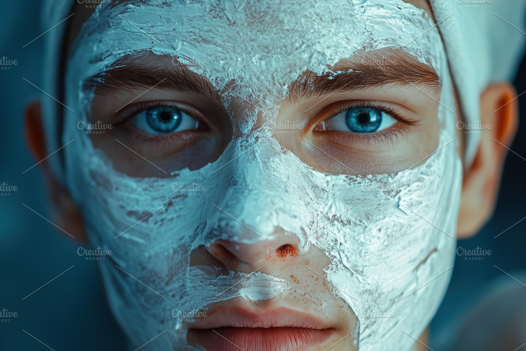 Close-up of a young esthetic technologist person with a facial mask, showcasing, a Person Photo by Textures & Backgrounds