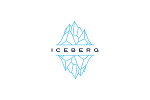 Iceberg Logo Geometric Line Outline