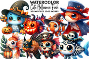 Cute Halloween Fish Clipart, an Illustration by DreamArtGraphic (Thumbnail 1 of 5)