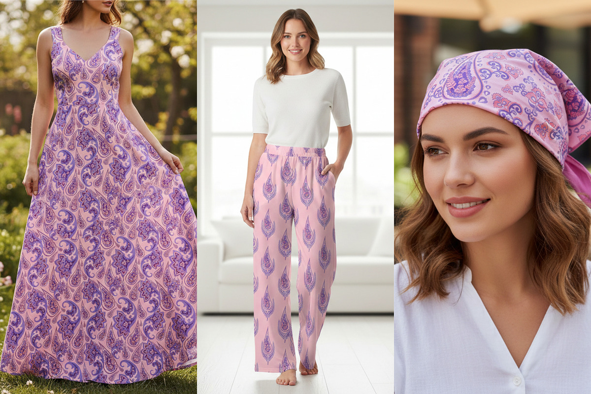 Pastel purple Paisley patterns, a Pattern Graphic by ThaiByGaew (Photo 3 of 3)