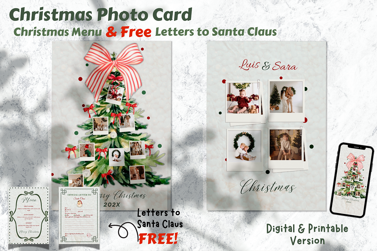 Customizable christmas card template, a Card Template by Prodesign (Photo 1 of 5)