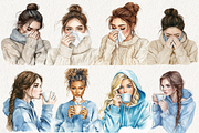 Watercolor Cold Season Clipart, an Illustration by NadiaTheronArt (Thumbnail 4 of 5)