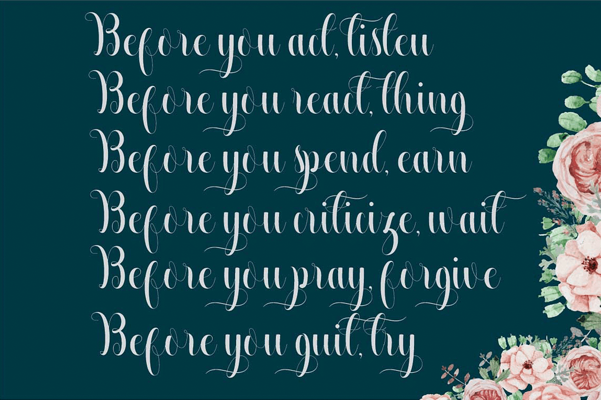 Beautiful Calligraphy, a Script Font by Deniz86 (Photo 3 of 6)