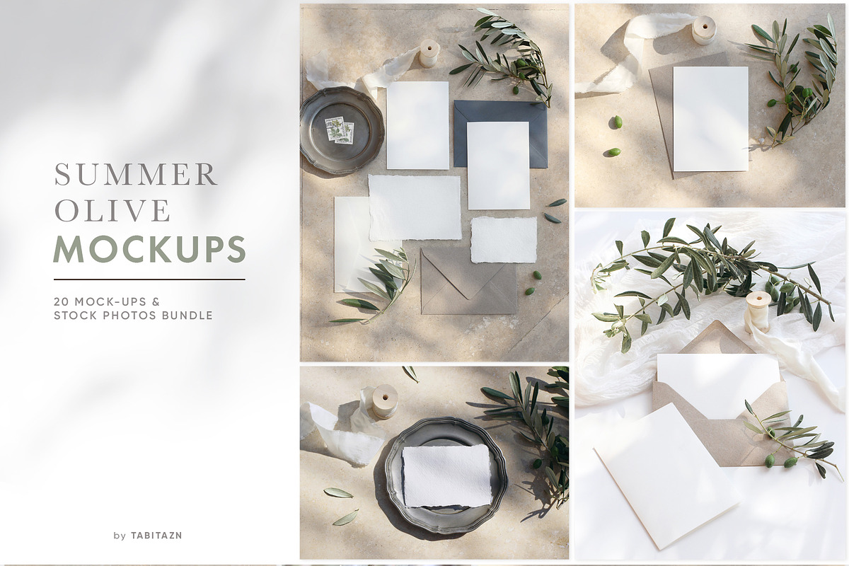 Summer Olive wedding mockups, photos, a Print Template by Tabita's shop (Photo 1 of 8)