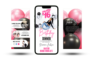 Sweet 16 Birthday Invitation, an Invitation Template by Earth5168