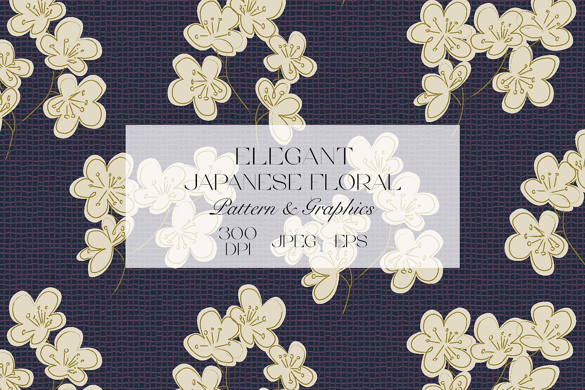 Elegant Japanese Floral Pattern, a Pattern Graphic by StudioGlouna (Photo 1 of 5)