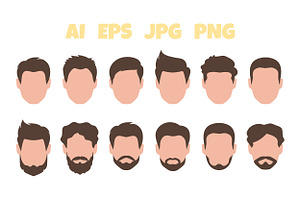 Different Haircut Men Set, a Person Illustration by PsychocheArt