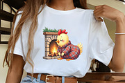 Cute Christmas Funny Chicken Clipart, an Illustration by CrexoraLab (Thumbnail 4 of 5)