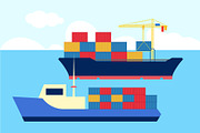 Container Ship at Freight Port Pack, a Technology Illustration by bungamustia (Thumbnail 6 of 12)