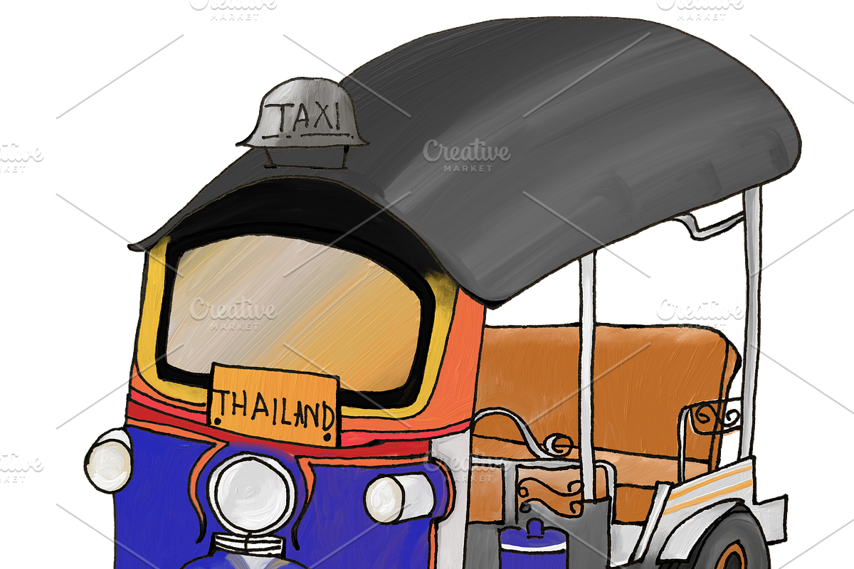 Tuk Tuk of Thailand, a Transportation Illustration by AMMi