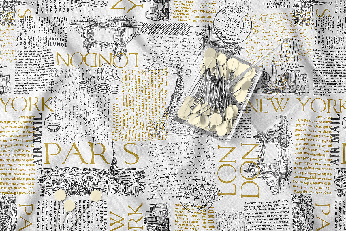Vintage Travel Typography Pattern, a Pattern Graphic by StudioGlouna (Photo 4 of 7)