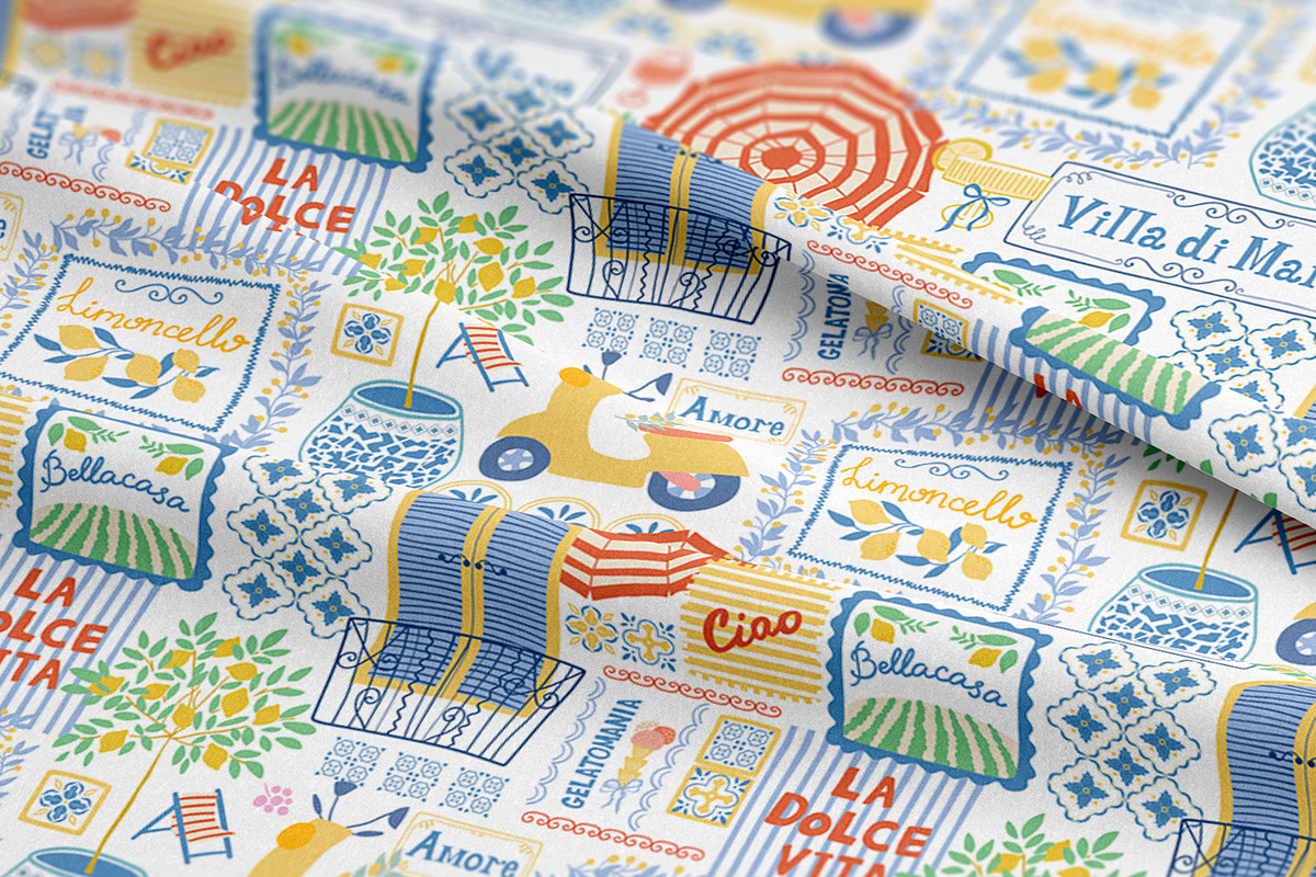 Italian summer - Dolce Vita pattern, a Pattern Graphic by Tani Kuzminka (Photo 11 of 29)