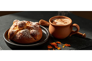 Mexican Pan de Muerto With Hot, a Food & Drink Photo by piter.goskov