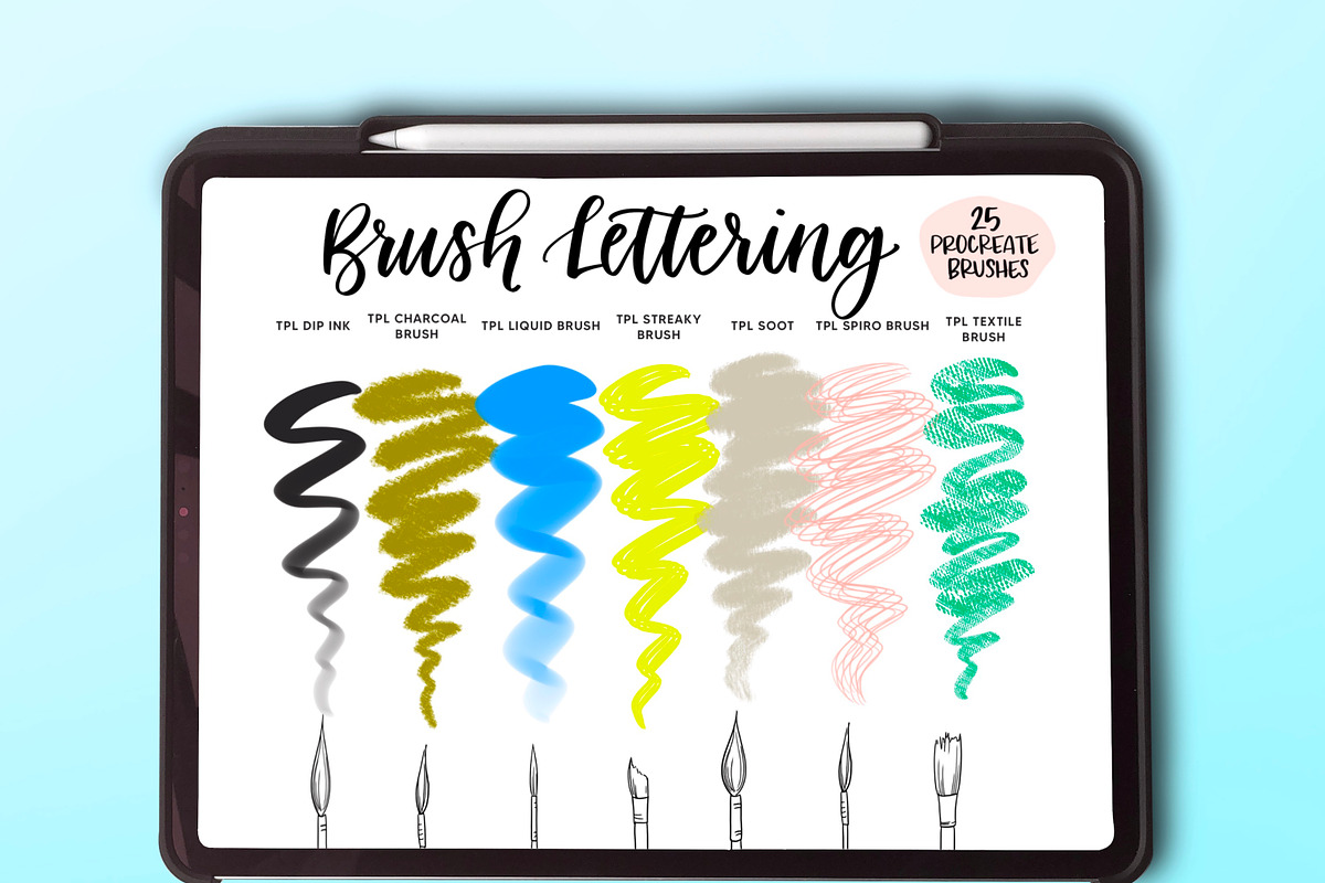 25 Brush Procreate Lettering Bundle, a Brush Add-On by The Pigeon Letters (Photo 2 of 12)