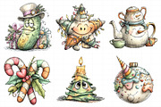 Whimsical Christmas Clipart, an Illustration by Daily.Designs (Thumbnail 4 of 5)