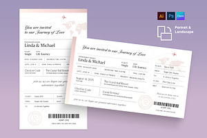 Wedding Boarding Pass Invitation Tem, an Invitation Template by BrandPacks