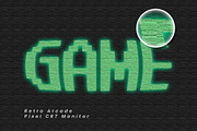 Arcade Pixel CRT Monitor Text Effect, a Layer Style Add-On by studiogstock (Thumbnail 1 of 2)