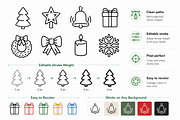 Christmas Editable Outline Icon Pack, an Object Graphic by VIVAT Design Studio (Thumbnail 6 of 7)