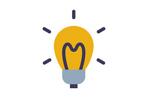 Ligt Bulb, Creative Idea Sign Flat, an Object Illustration by TopVectors