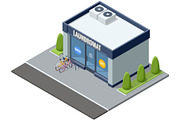 Isometric Laundromat Exterior with, an Object Illustration by Golden Sikorka (Thumbnail 2 of 3)