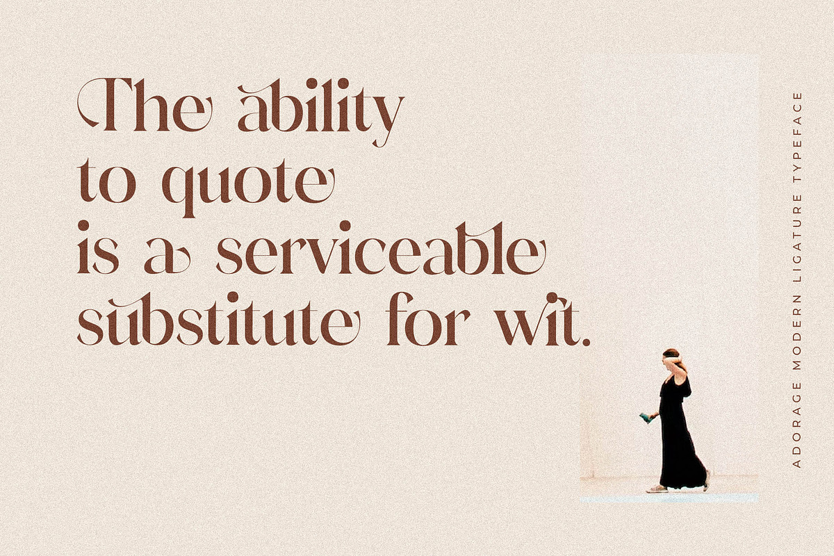 Adorage Modern Ligature Typeface, a Serif Font by Storytype Studio (Photo 3 of 15)